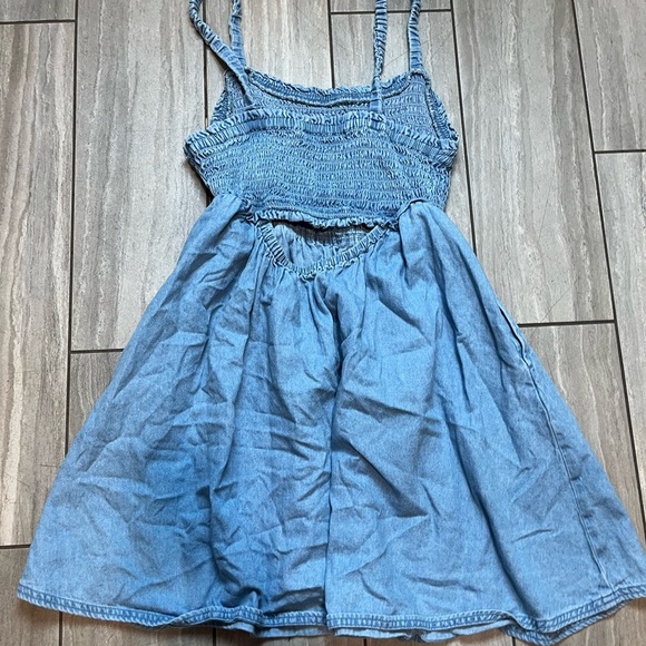 American Eagle Womens Denim Smocked Tank Top Denim Dress Size Medium - Picture 6 of 6